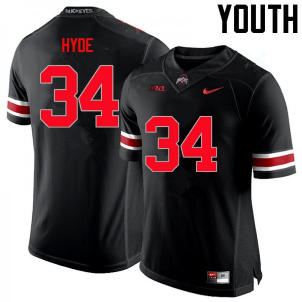 Ohio State Buckeyes #34 Carlos Hyde Youth Stitched Jersey Black